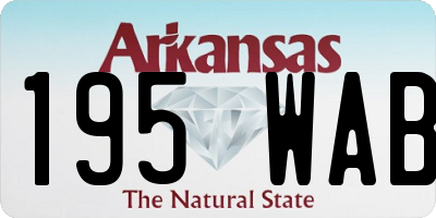 AR license plate 195WAB