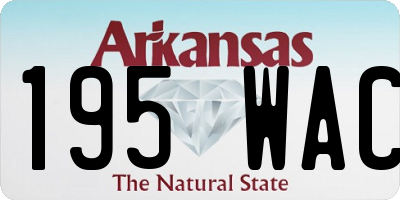AR license plate 195WAC