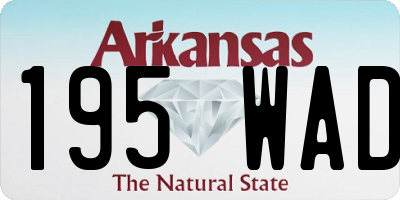AR license plate 195WAD