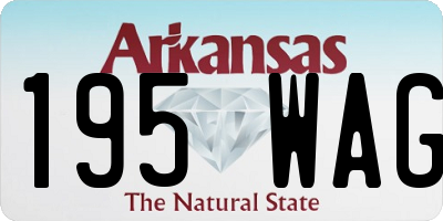 AR license plate 195WAG