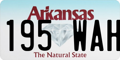 AR license plate 195WAH
