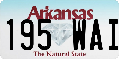 AR license plate 195WAI