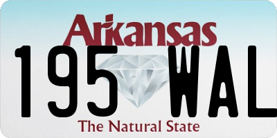 AR license plate 195WAL