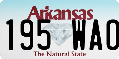 AR license plate 195WAO