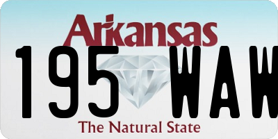 AR license plate 195WAW