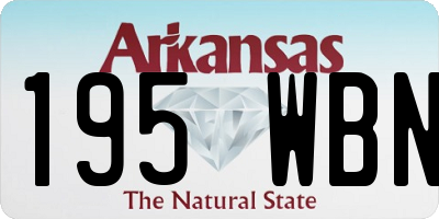 AR license plate 195WBN