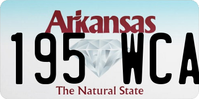 AR license plate 195WCA