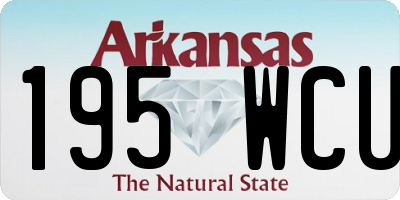 AR license plate 195WCU