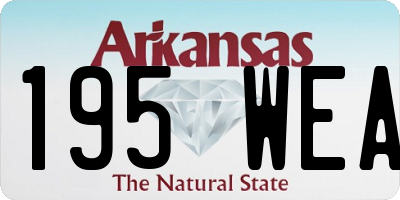 AR license plate 195WEA