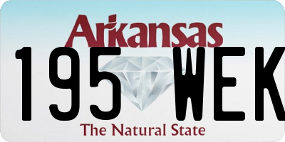 AR license plate 195WEK