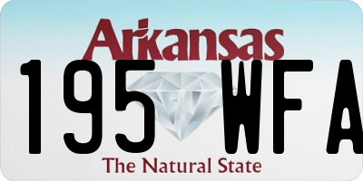AR license plate 195WFA