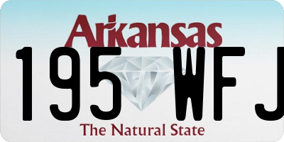 AR license plate 195WFJ
