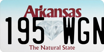 AR license plate 195WGN