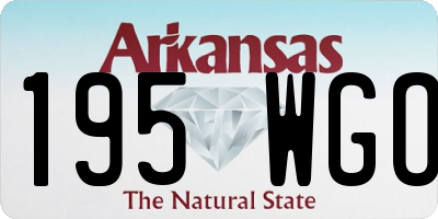 AR license plate 195WGO