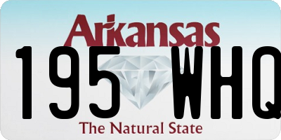 AR license plate 195WHQ