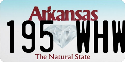 AR license plate 195WHW