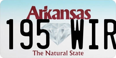 AR license plate 195WIR