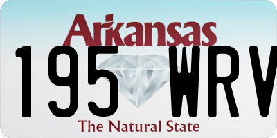 AR license plate 195WRV