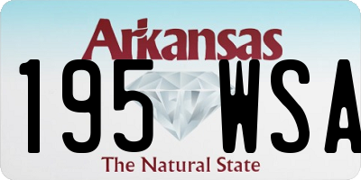 AR license plate 195WSA