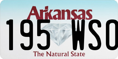 AR license plate 195WSO