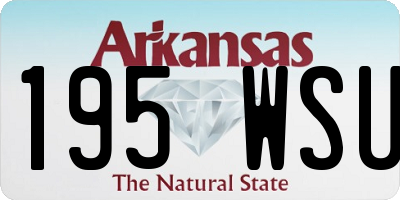 AR license plate 195WSU