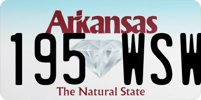 AR license plate 195WSW