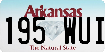 AR license plate 195WUI