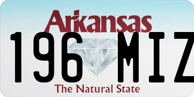 AR license plate 196MIZ