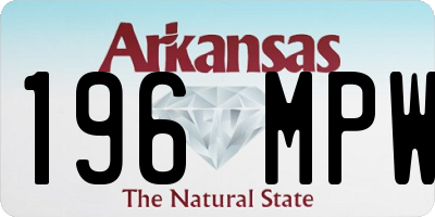 AR license plate 196MPW