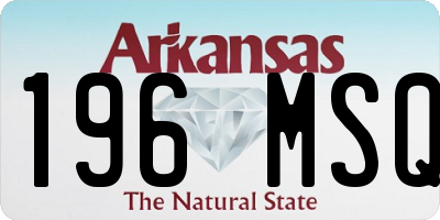 AR license plate 196MSQ