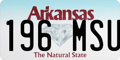AR license plate 196MSU