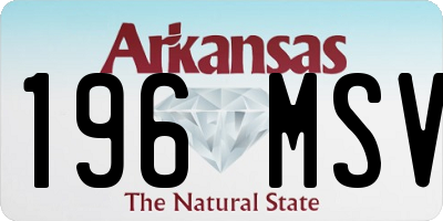 AR license plate 196MSV