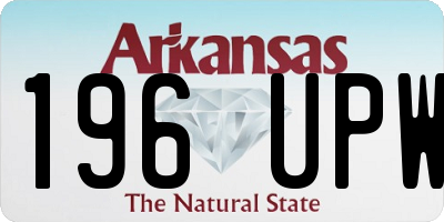 AR license plate 196UPW