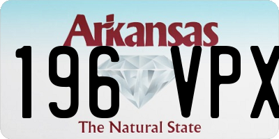 AR license plate 196VPX