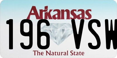 AR license plate 196VSW