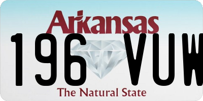 AR license plate 196VUW