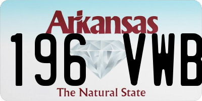 AR license plate 196VWB