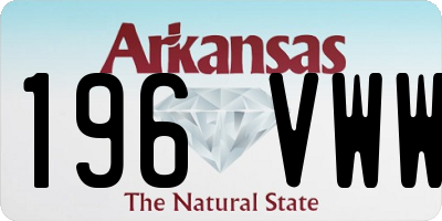 AR license plate 196VWW