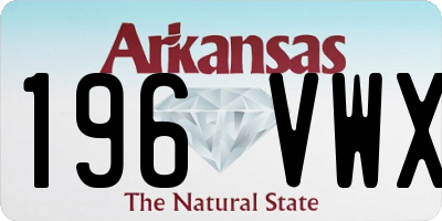 AR license plate 196VWX