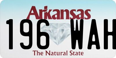AR license plate 196WAH