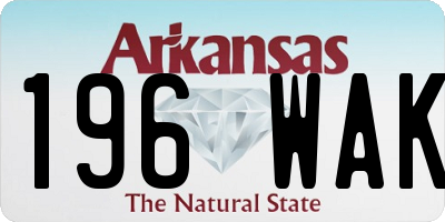 AR license plate 196WAK
