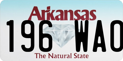 AR license plate 196WAO