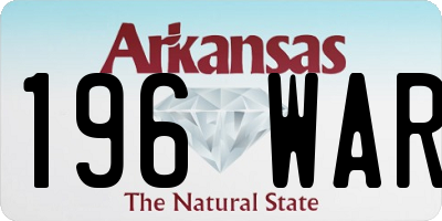 AR license plate 196WAR