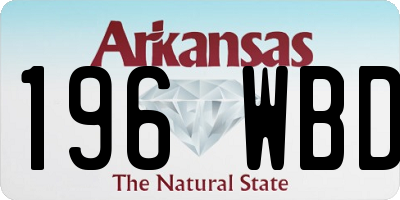 AR license plate 196WBD