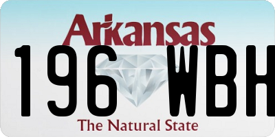 AR license plate 196WBH