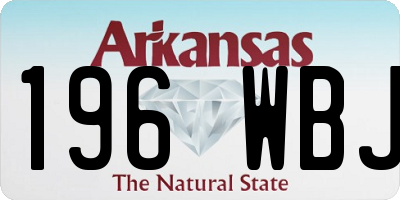 AR license plate 196WBJ