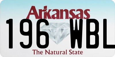 AR license plate 196WBL