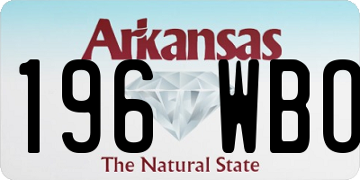 AR license plate 196WBO