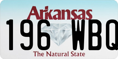 AR license plate 196WBQ