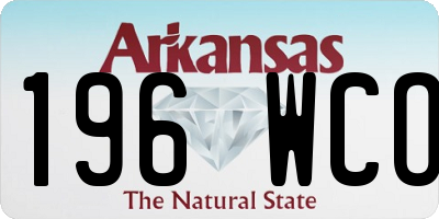 AR license plate 196WCO
